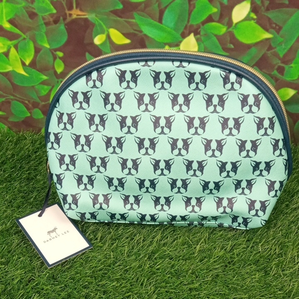 👜🍒 Dabney Lee Frenchie Teal Cosmetic Pouch